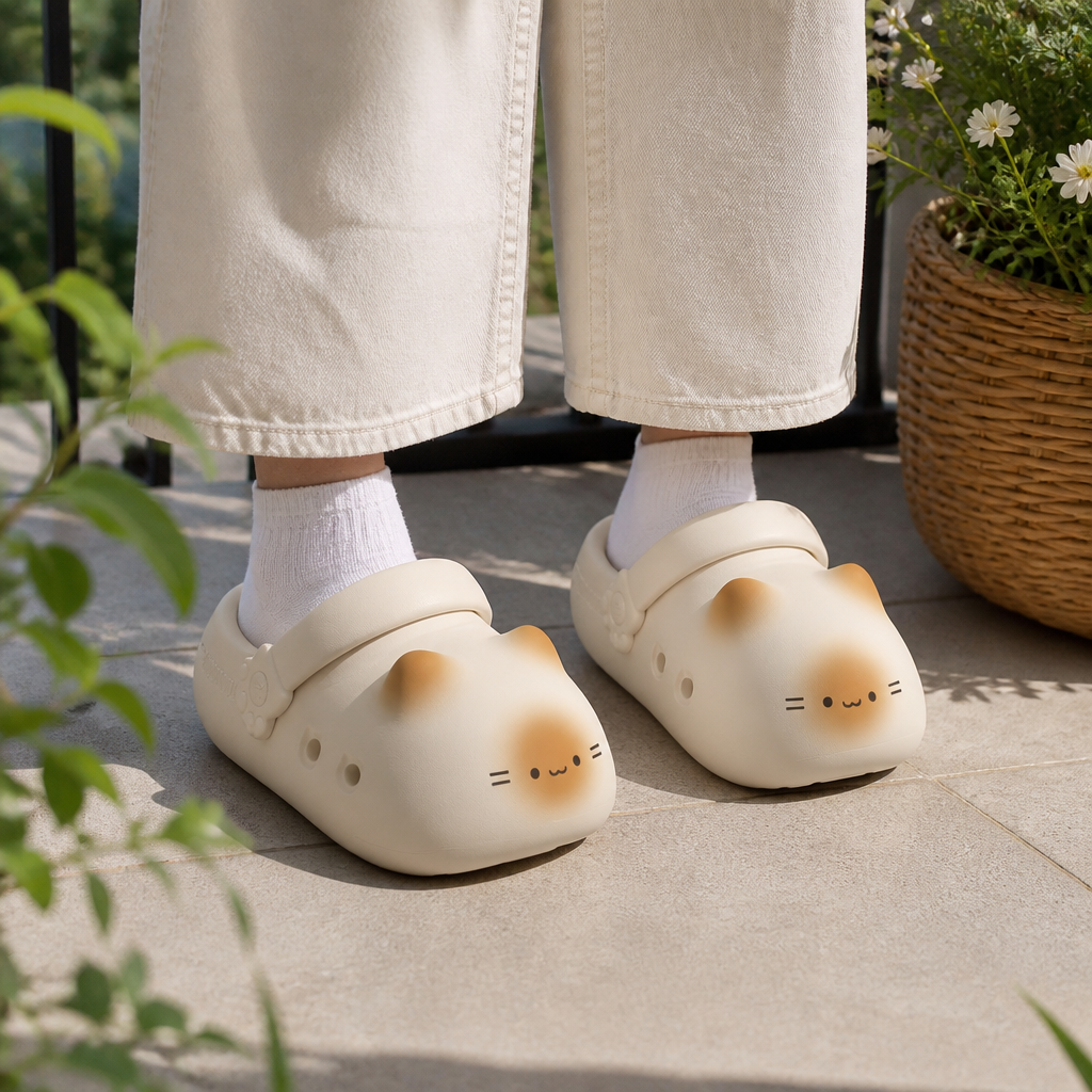 KittyCloud Comfort Clogs – Ultra-Soft Cat Slippers
