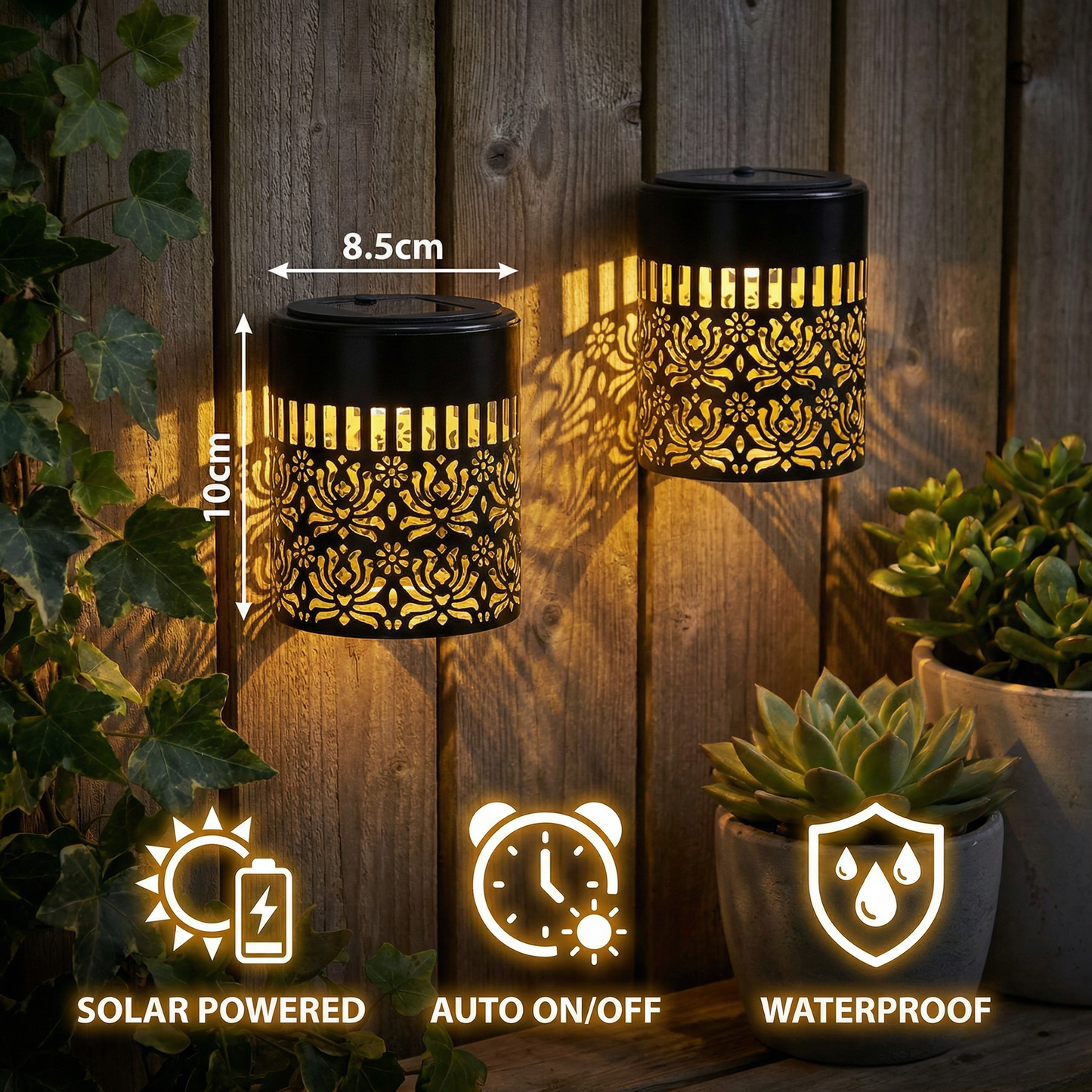 LED Solar Mandala Wall Light – Outdoor Light for Garden, Fence & Patio