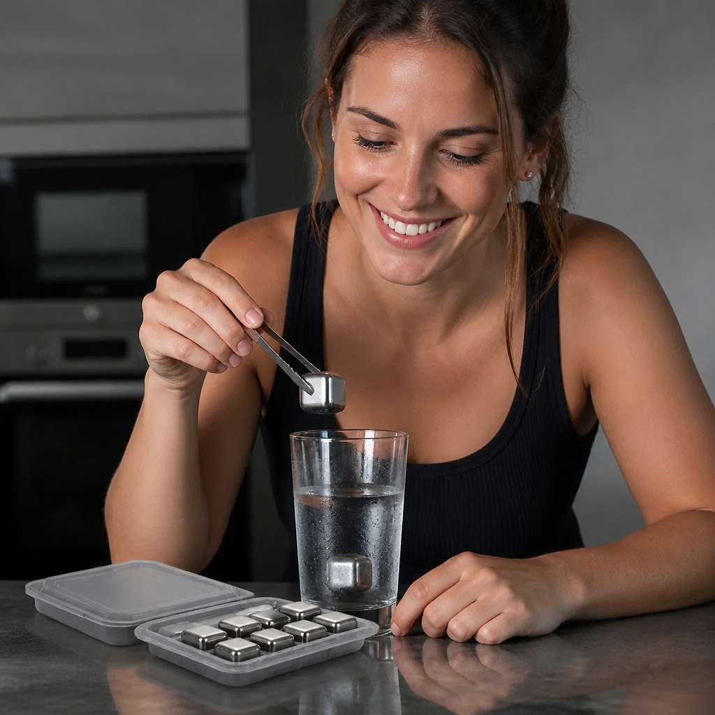 Practical Stainless Steel Ice Cubes – Reusable Cooling Set for Cold Drinks