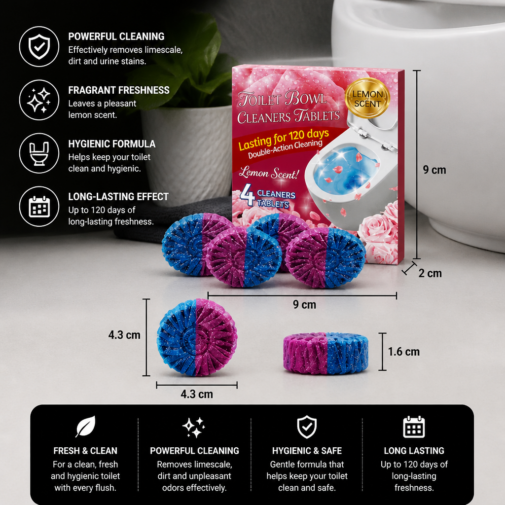 Toilet Cleaning Blocks for Limescale, Urine Stains & Odor Removal