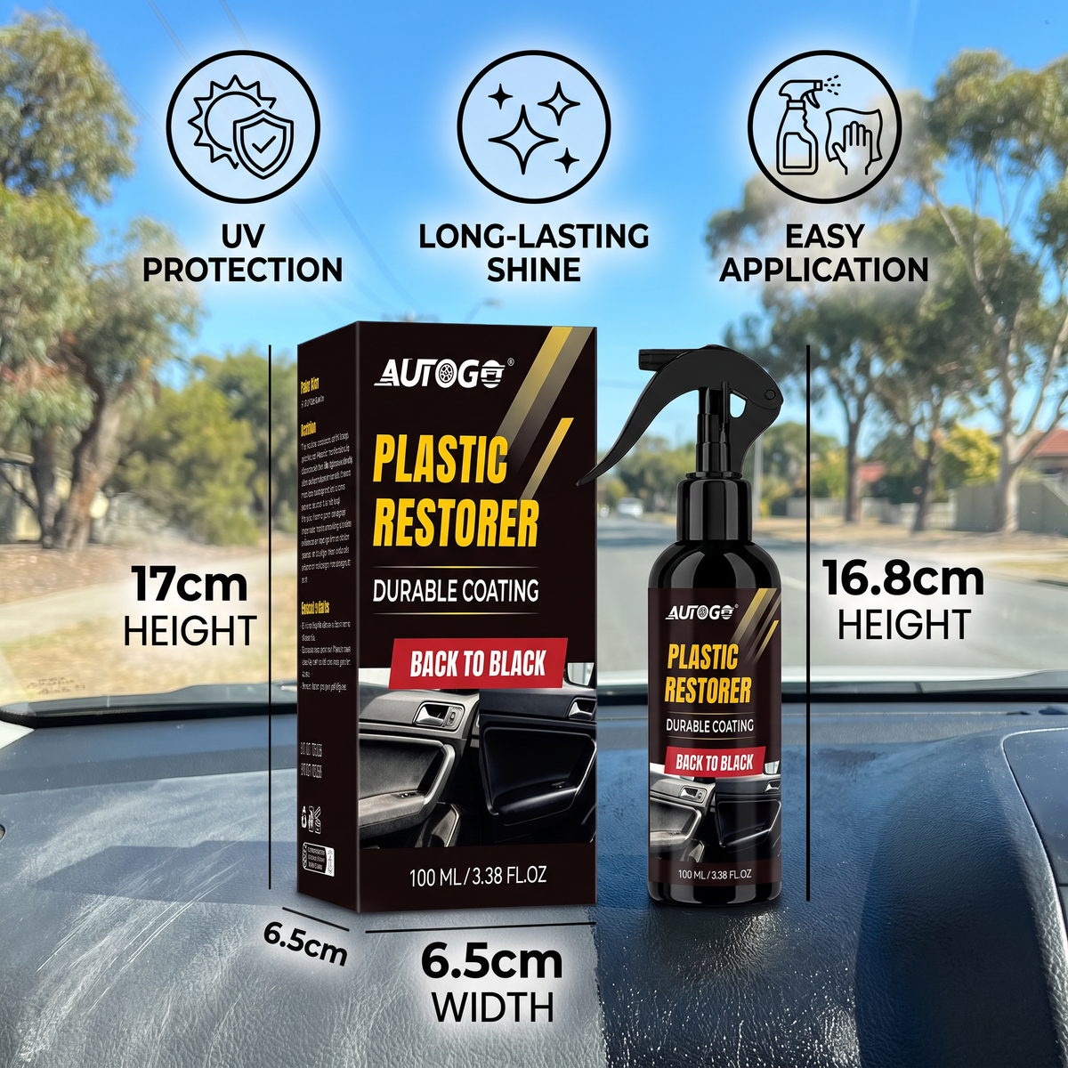 Car Plastic & Trim Restorer with UV Protection