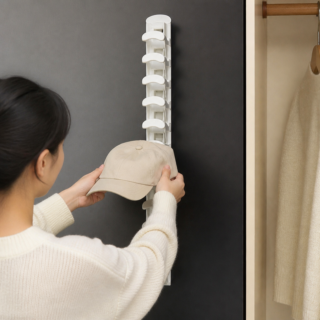 Wall-Mounted Hat Organizer – Holds Up to 20 Caps