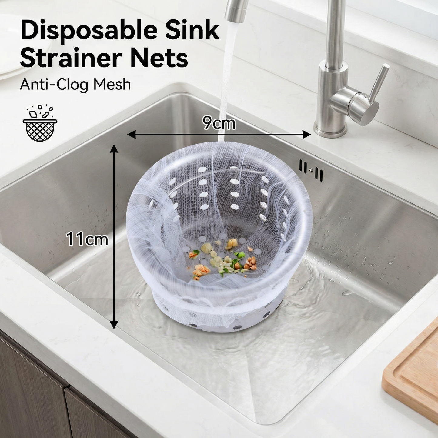 Disposable Sink Strainer Nets – Anti-Clog Mesh for Sink & Drain (2-Pack)