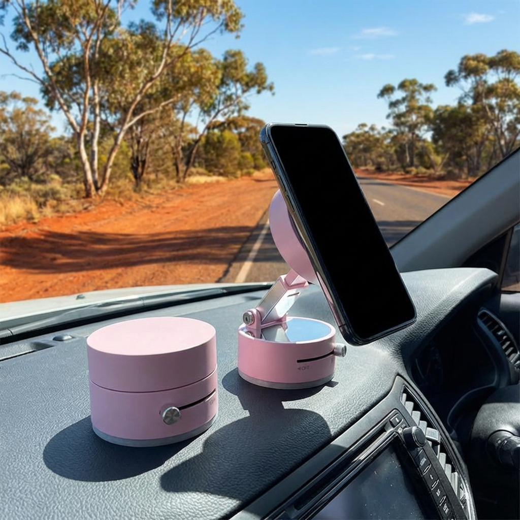 Magnetic Phone Holder with Vacuum Suction Cup – Foldable & Double-Sided, Universal for All Smartphones