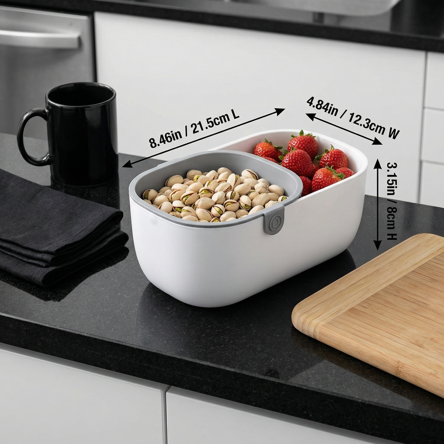 Practical Snack Bowl With 2 Levels