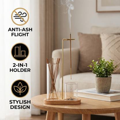 2-in-1 Incense Holder with Anti-Ash-Flight Technology