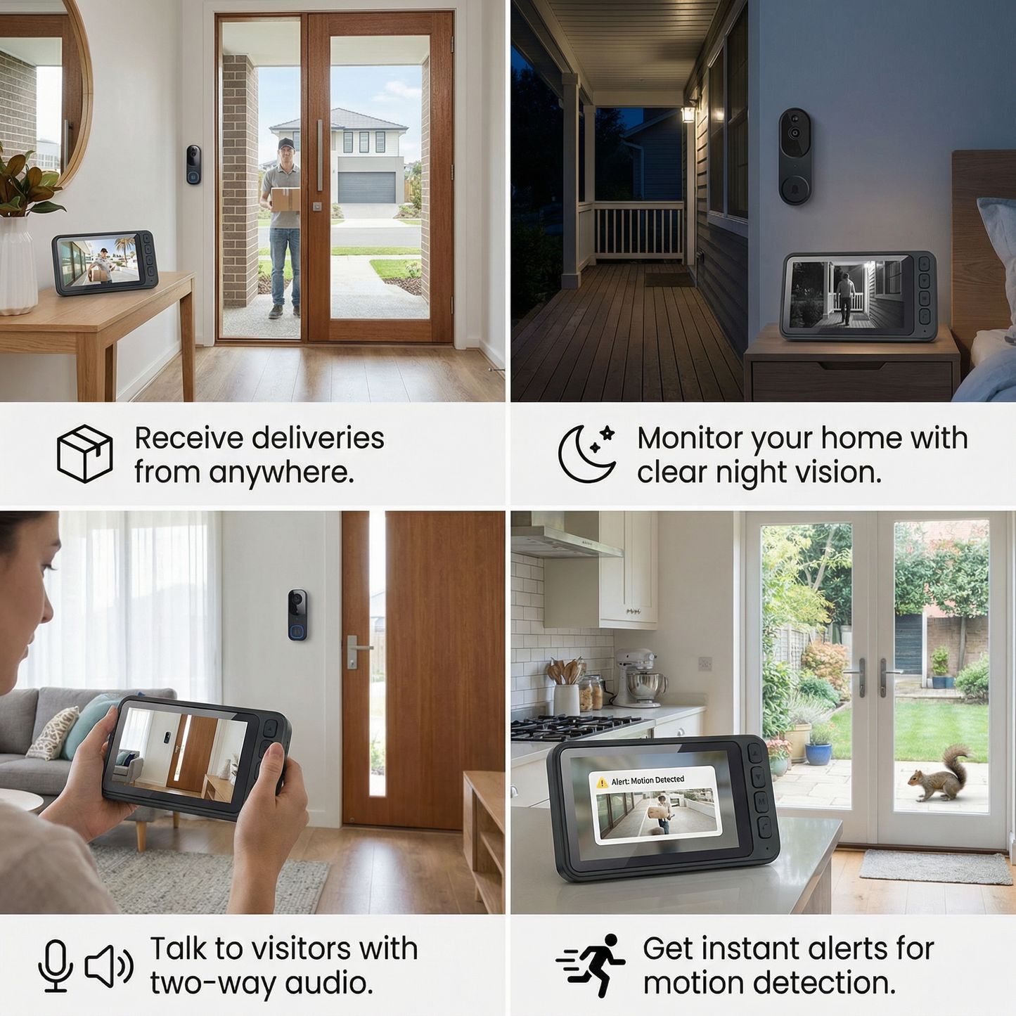 Wireless Smart Video Doorbell Camera – HD Security with Two-Way Talk & Motion Alerts