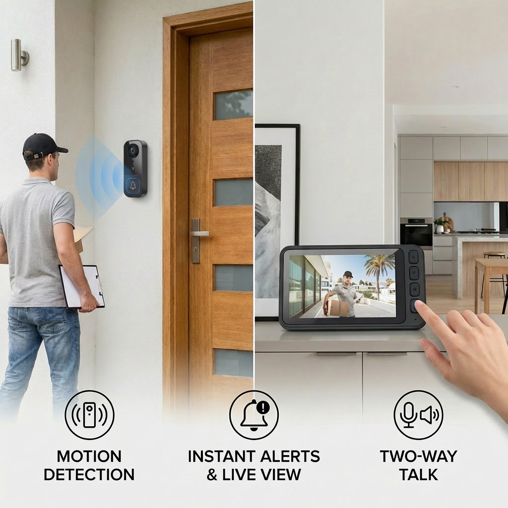 Wireless Smart Video Doorbell Camera – HD Security with Two-Way Talk & Motion Alerts