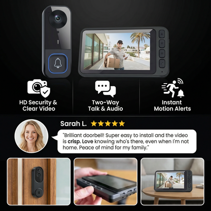 Wireless Smart Video Doorbell Camera – HD Security with Two-Way Talk & Motion Alerts