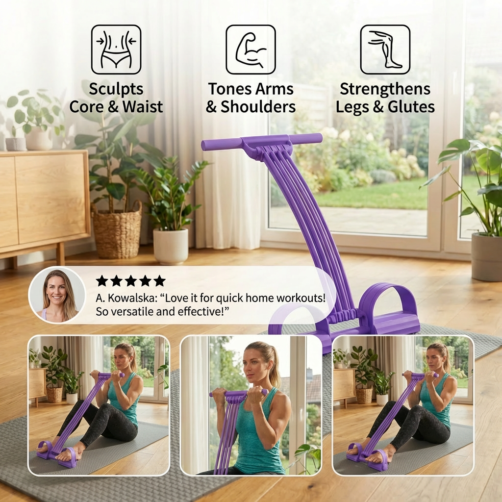 Multifunctional Fitness Band with Footrests – For Abdomen, Arms & Legs