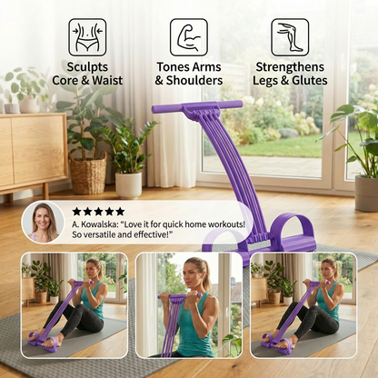 Multifunctional Fitness Band with Footrests – For Abdomen, Arms & Legs