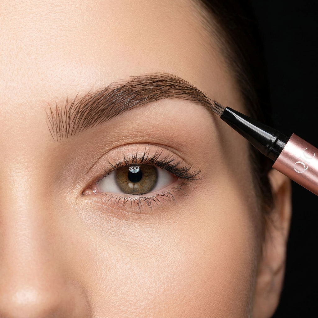 3D Natural-Looking Brow Pen – Waterproof 4-Tip Eyebrow Pencil