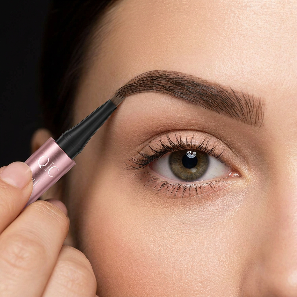 3D Natural-Looking Brow Pen – Waterproof 4-Tip Eyebrow Pencil
