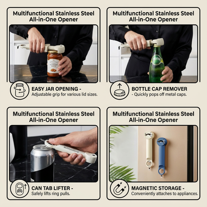 Multifunctional Stainless Steel All-in-One Opener