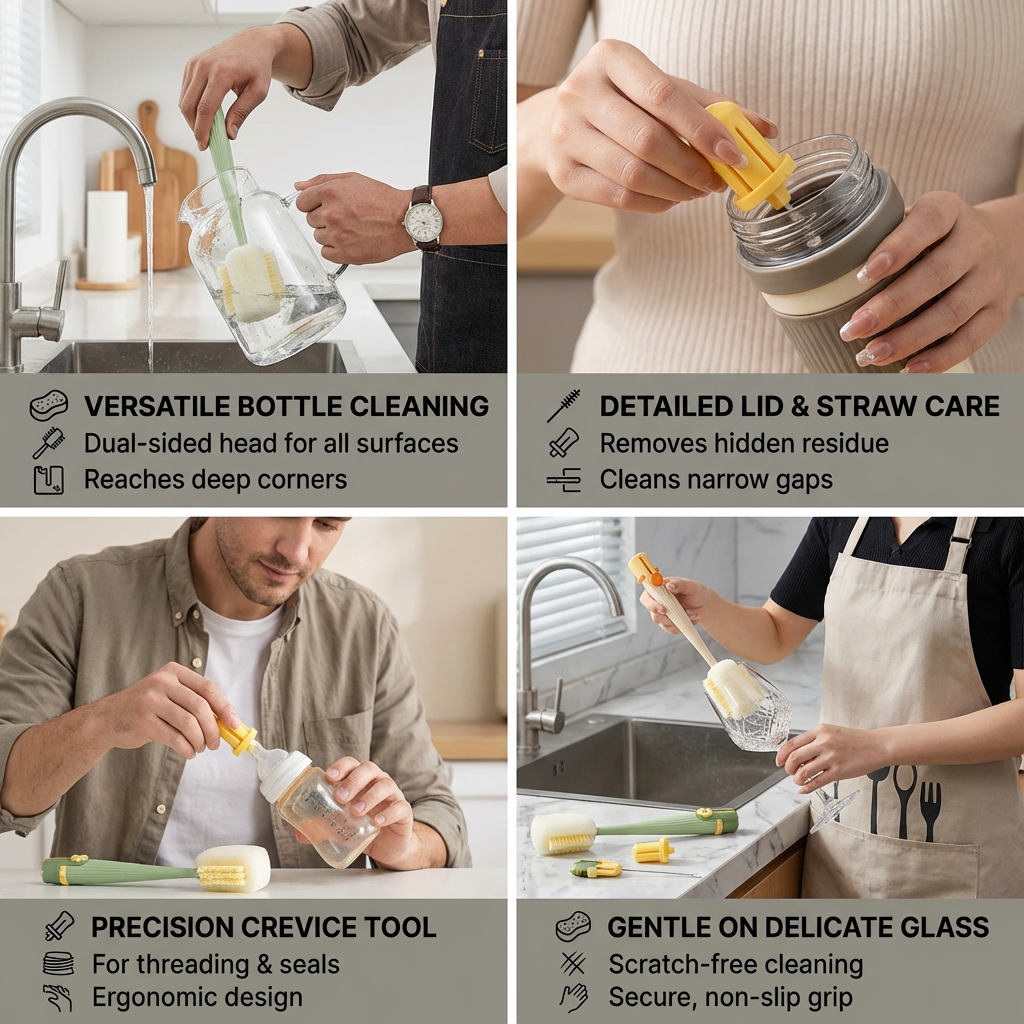 Practical 5-in-1 Bottle Cleaner