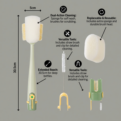 Practical 5-in-1 Bottle Cleaner