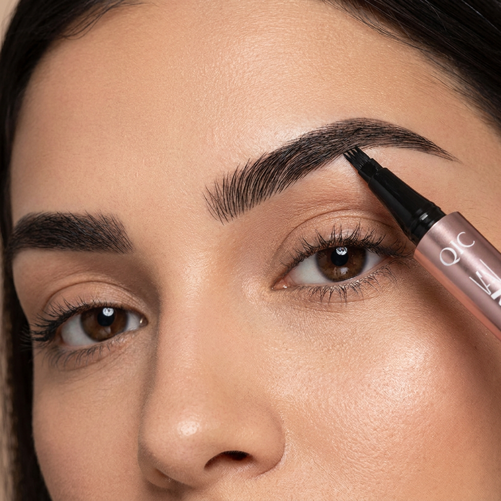 3D Natural-Looking Brow Pen – Waterproof 4-Tip Eyebrow Pencil