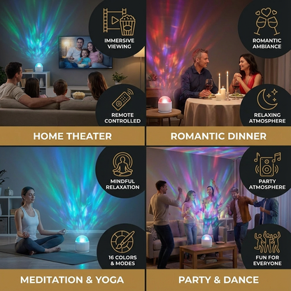 LED Northern Lights Projector Lamp – 16 Colors & Remote Control