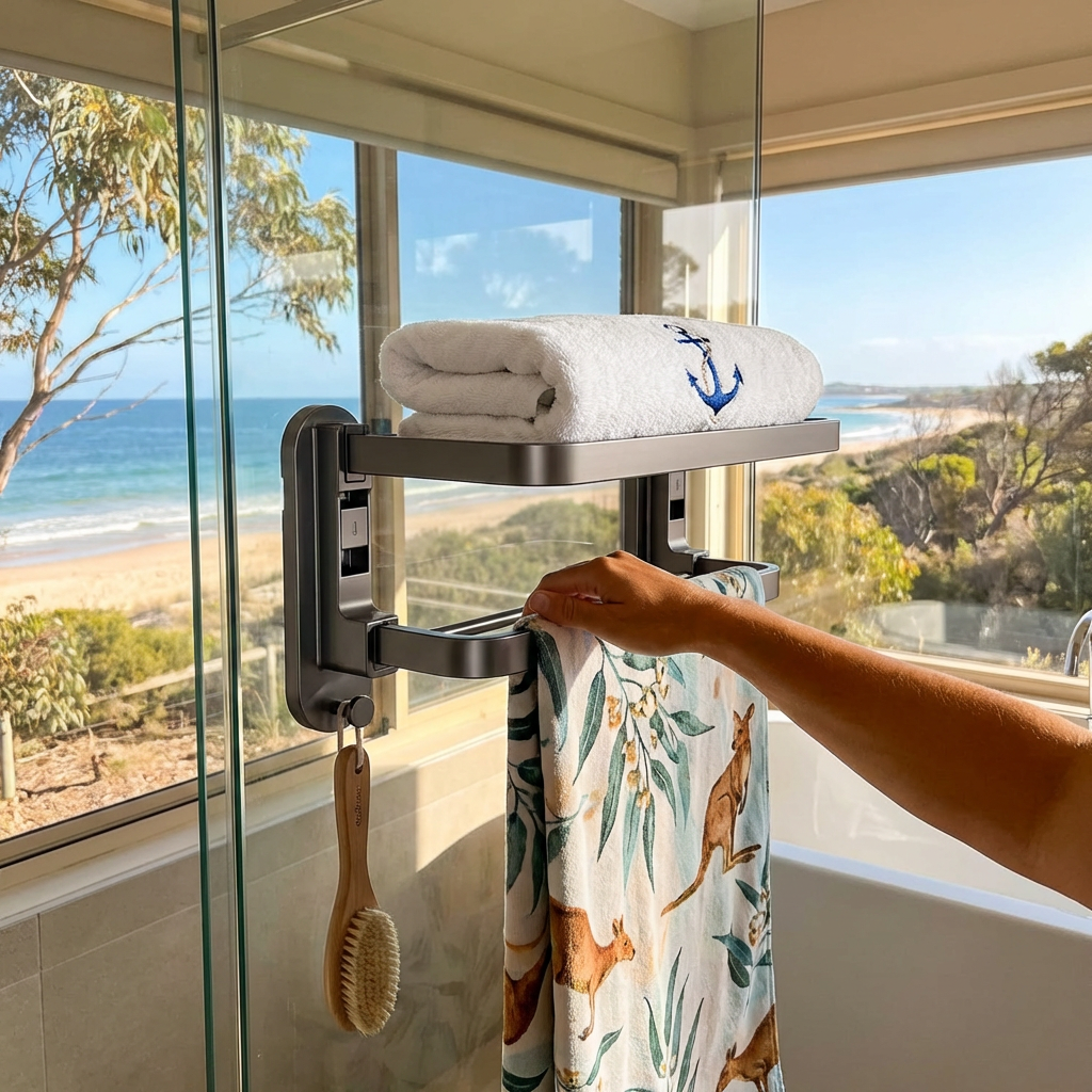 Foldable Suction Cup Towel Holder