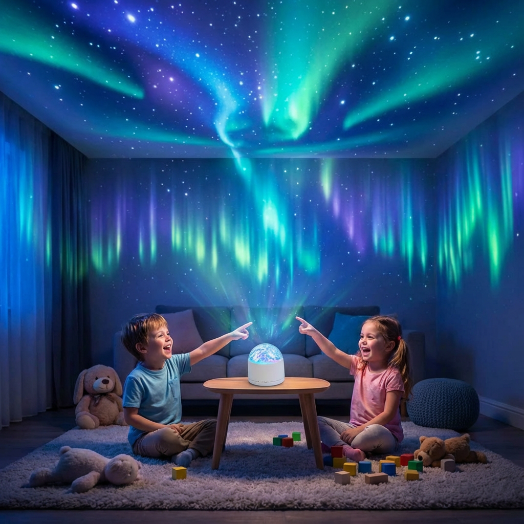LED Northern Lights Projector Lamp – 16 Colors & Remote Control