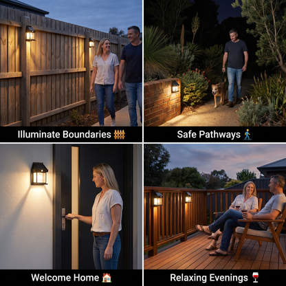 Solar LED Wall Light – Waterproof Outdoor Lamp with Light Sensor for Garden, Yard and Fence (2 pieces)