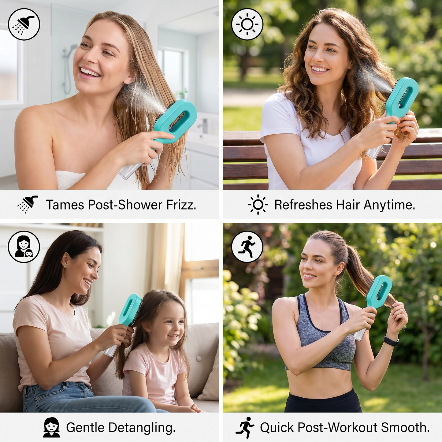 Anti-Frizz Spray Hair Brush – Smooths Flyaways and Makes Hairstyling Easier