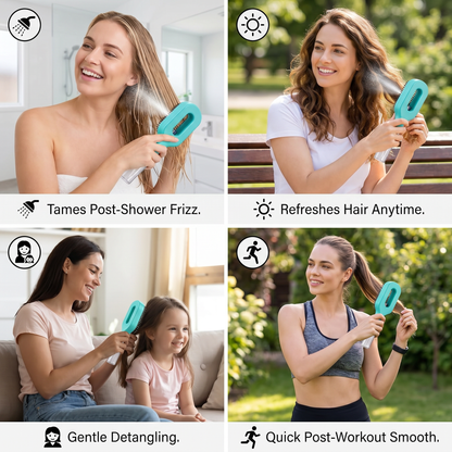 Anti-Frizz Spray Hair Brush – Smooths Flyaways and Makes Hairstyling Easier
