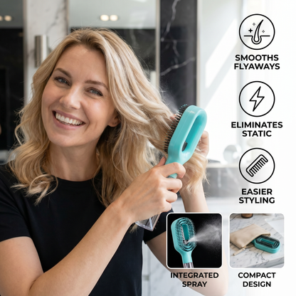 Anti-Frizz Spray Hair Brush – Smooths Flyaways and Makes Hairstyling Easier
