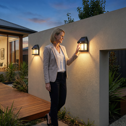Solar LED Wall Light – Waterproof Outdoor Lamp with Light Sensor for Garden, Yard and Fence (2 pieces)