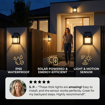 Solar LED Wall Light – Waterproof Outdoor Lamp with Light Sensor for Garden, Yard and Fence (2 pieces)