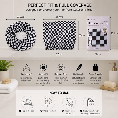 Practical Shower Cap – Waterproof Hair Care Cap to Protect Against Frizz & Moisture