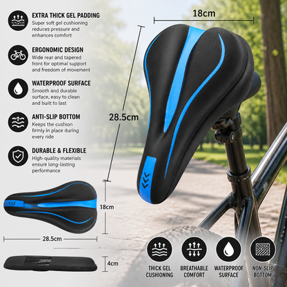 Extra Thick Anti Butt Pain Gel Bike Seat Cover – Soft Comfort Cushion