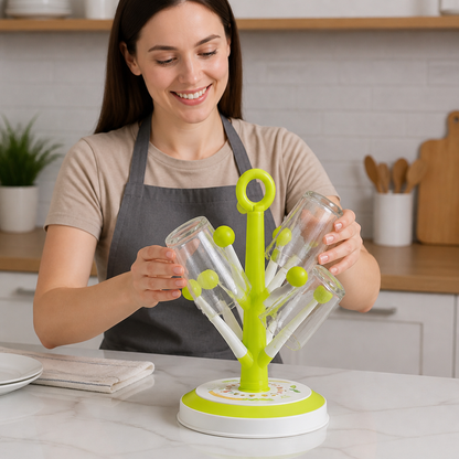 Multi Purpose Cup Drying Rack with Creative Tree Design for Kitchen Storage