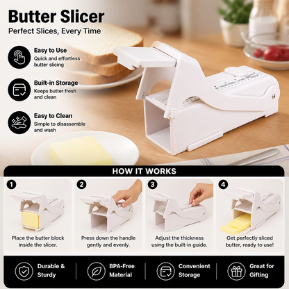Butter Slicer with Storage Lid for Easy Cutting and Fresh Keeping