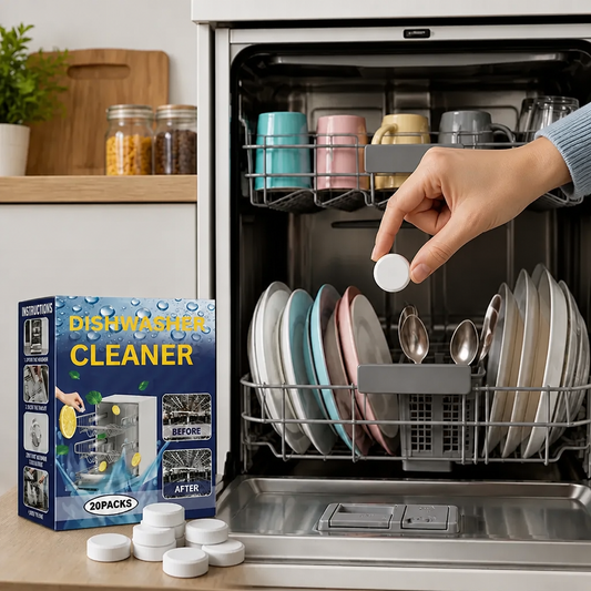 Dishwasher Cleaning Tablets for Deep Cleaning & Grease Removal - Made with gentle Ingredients
