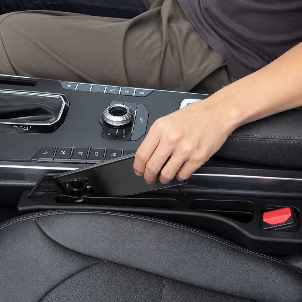 Universal Car Seat Gap Filler with Storage Function for a Cleaner Interior