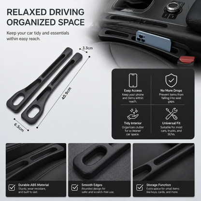 Universal Car Seat Gap Filler with Storage Function for a Cleaner Interior