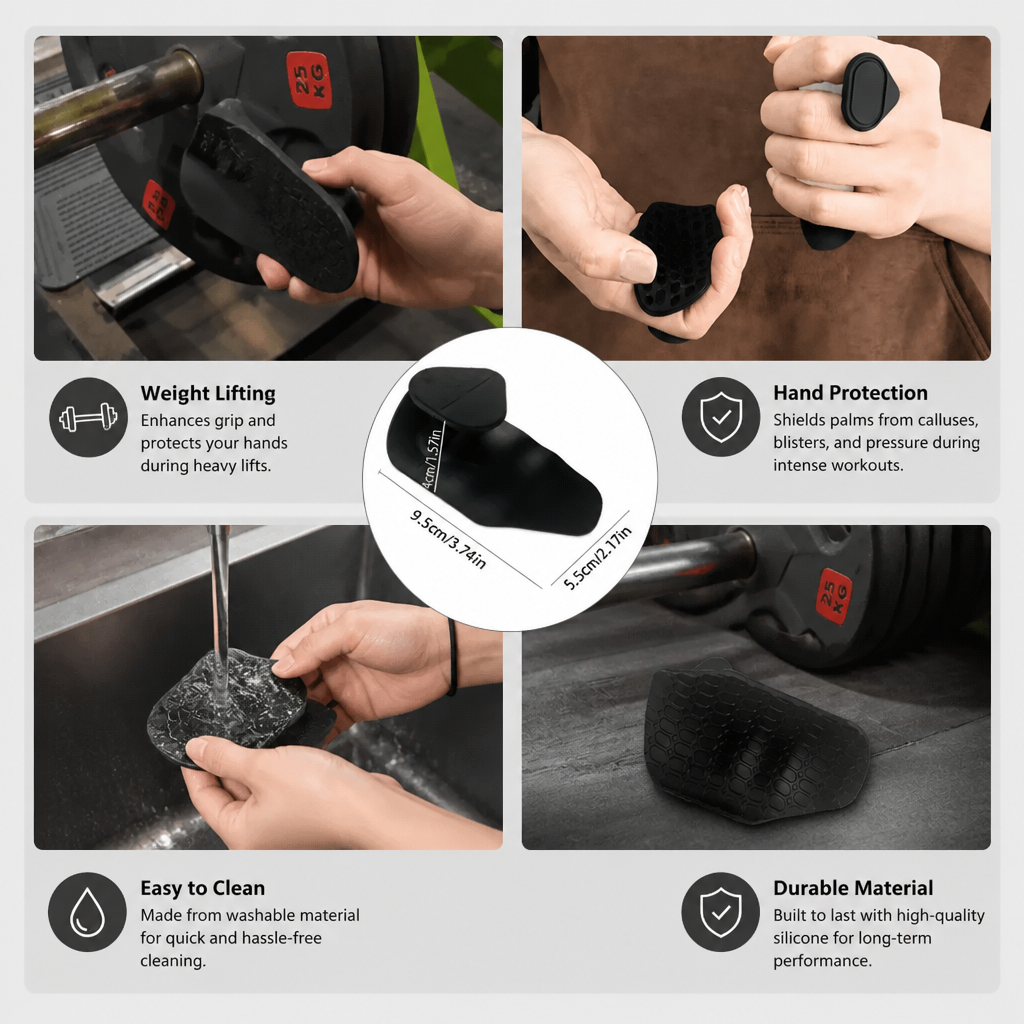 Silicone Gym Grip Gloves for Weightlifting and Cross Training