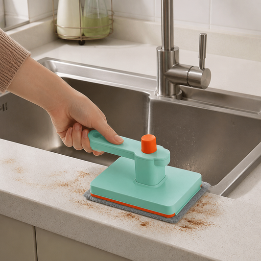 Portable Flat Mop with Reusable Cleaning Cloth for Quick Surface Cleaning