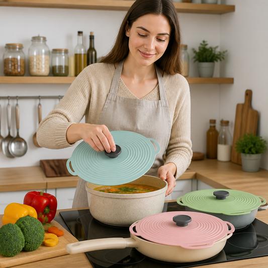 Universal Silicone Pot Cover for Fresh Keeping and Cooking Protection