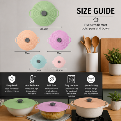 Universal Silicone Pot Cover for Fresh Keeping and Cooking Protection