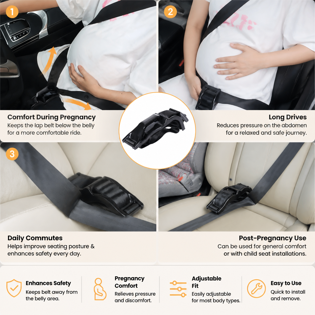 Car Travel Maternity Belly Support Strap – Adjustable & Comfortable Pregnancy Support