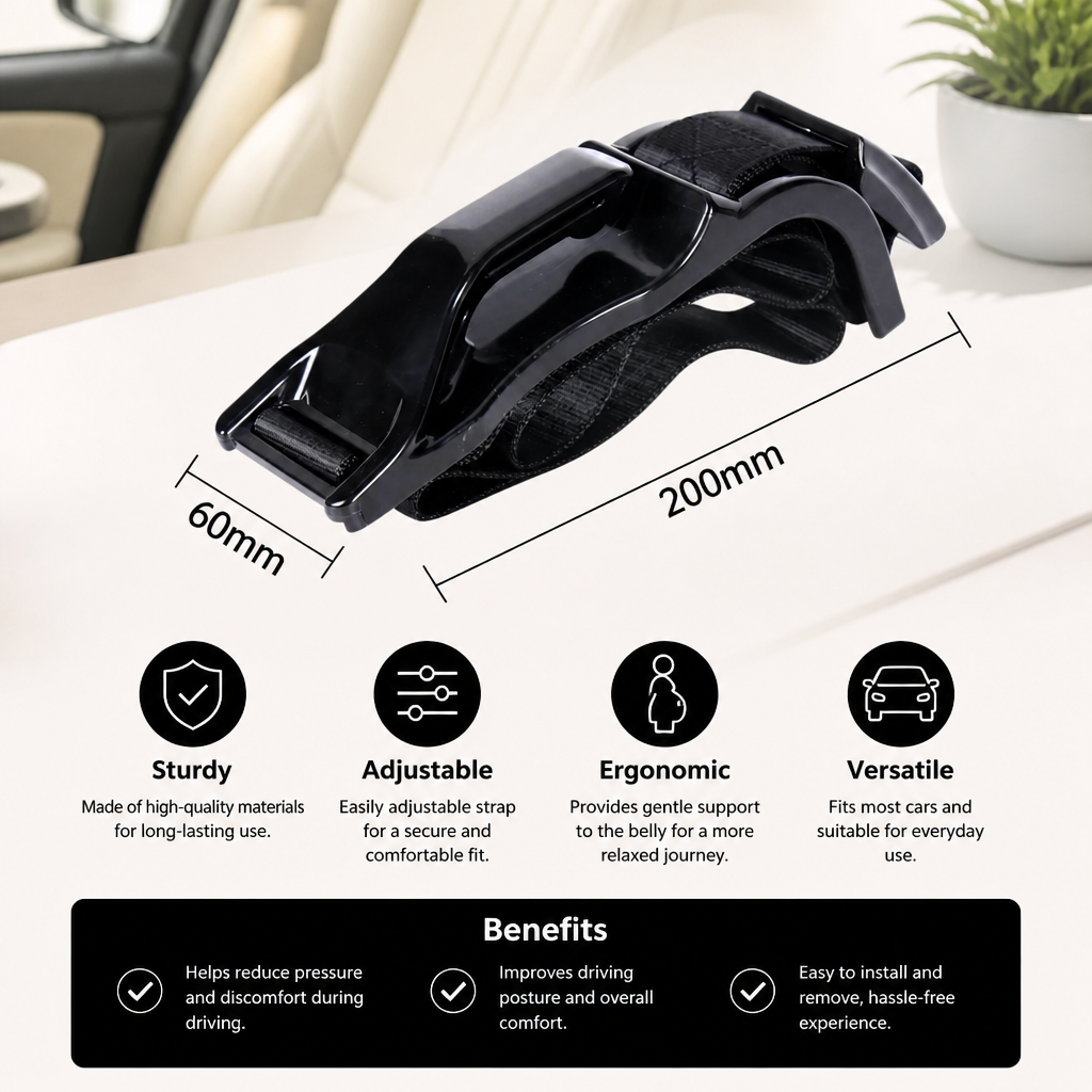 Car Travel Maternity Belly Support Strap – Adjustable & Comfortable Pregnancy Support