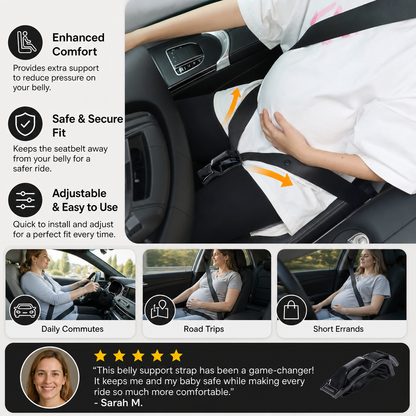 Car Travel Maternity Belly Support Strap – Adjustable & Comfortable Pregnancy Support