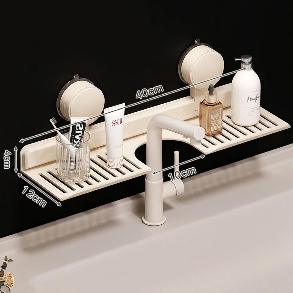 Modern Sink Shelf with Suction Cup – Drill-Free Storage Rack for a Beautiful Home