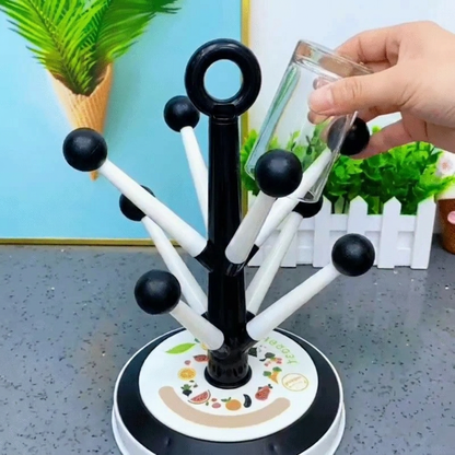 Multi Purpose Cup Drying Rack with Creative Tree Design for Kitchen Storage