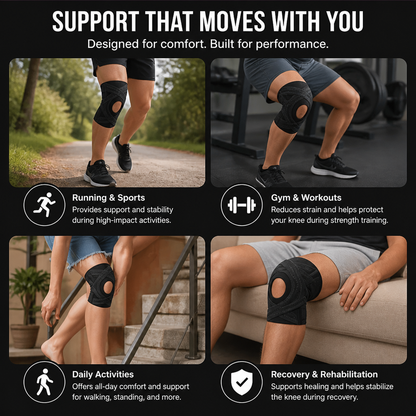 Adjustable Cross-Strap Compression Knee Brace for Sports & Joint Support