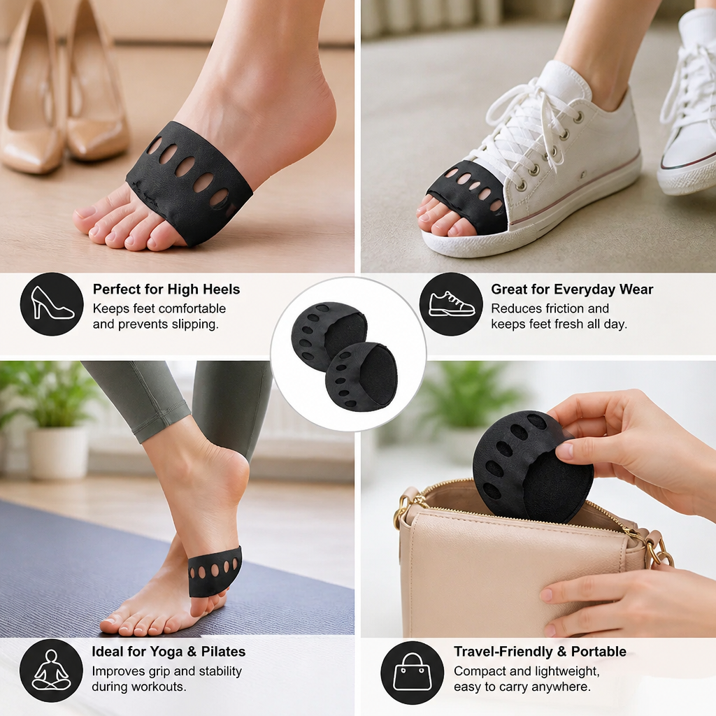 Women’s Toe Socks – Breathable Non-Slip Socks for High Heels & Maximum Comfort (4 pairs)