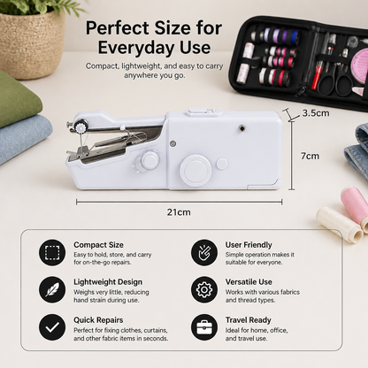 Portable Mini Sewing Machine for Quick Repairs and Home Use