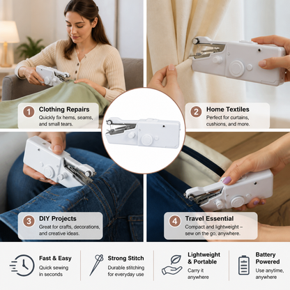 Portable Mini Sewing Machine for Quick Repairs and Home Use